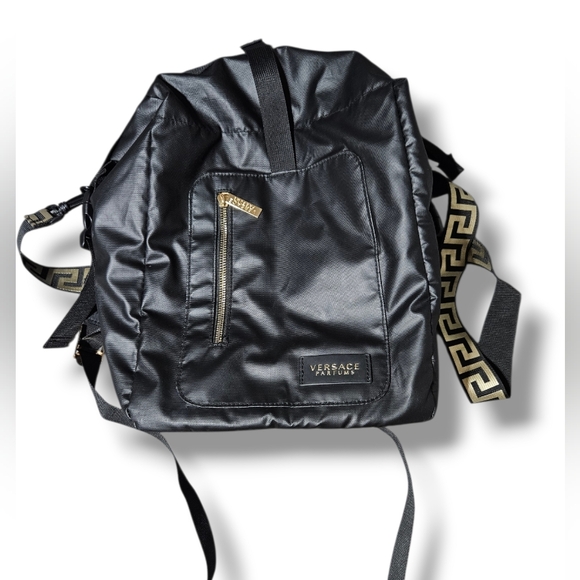 Versace Parfums Limited Edition Black/Gold Promotional Tote Bag Backback Travel